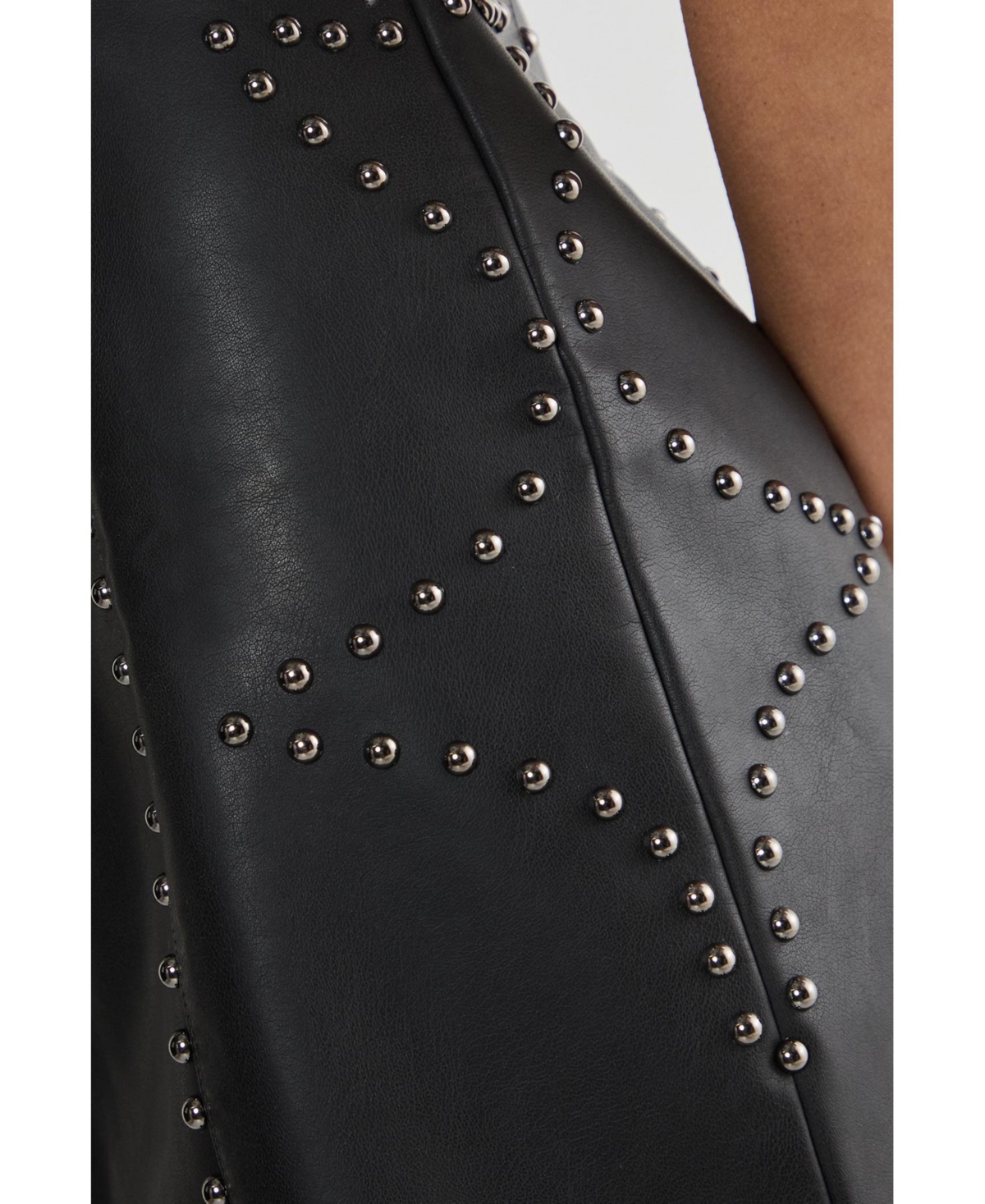 Nasty Gal Women's Faux Leather Studded Mini Dress