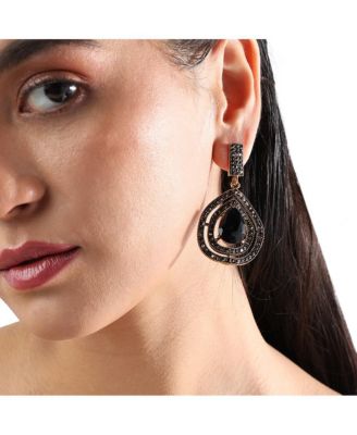 Embellished Lined Teardrop Earrings