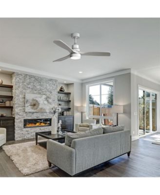 52-inch Modern 3 Blades 3 color Dimmable and Memory Function Light and Remote control Ceiling Fan