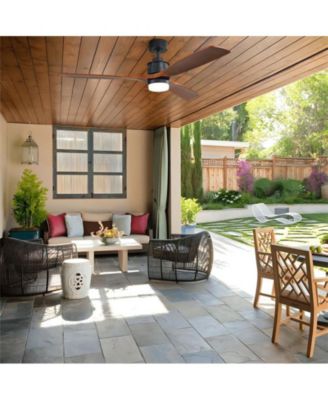 60 Inch 3 Blade Ceiling Fan with LED Light, Remote Control, and Timer Function