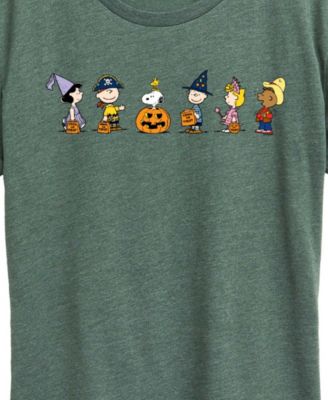 Peanuts Gang Halloween Trick or Treat Women's Short Sleeve Graphic T-shirts