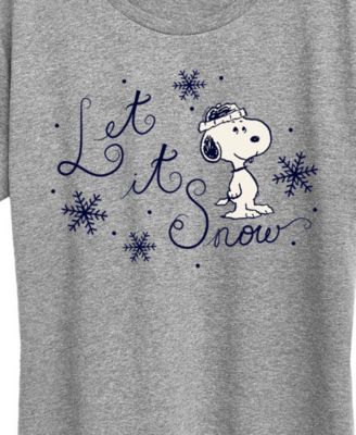 Snoopy Let it Snow Christmas Women's Short Sleeve Graphic T-shirts
