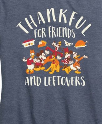 Disney Mickey and Friends Thanksgiving Leftovers Women's Short Sleeve Graphic T-shirts