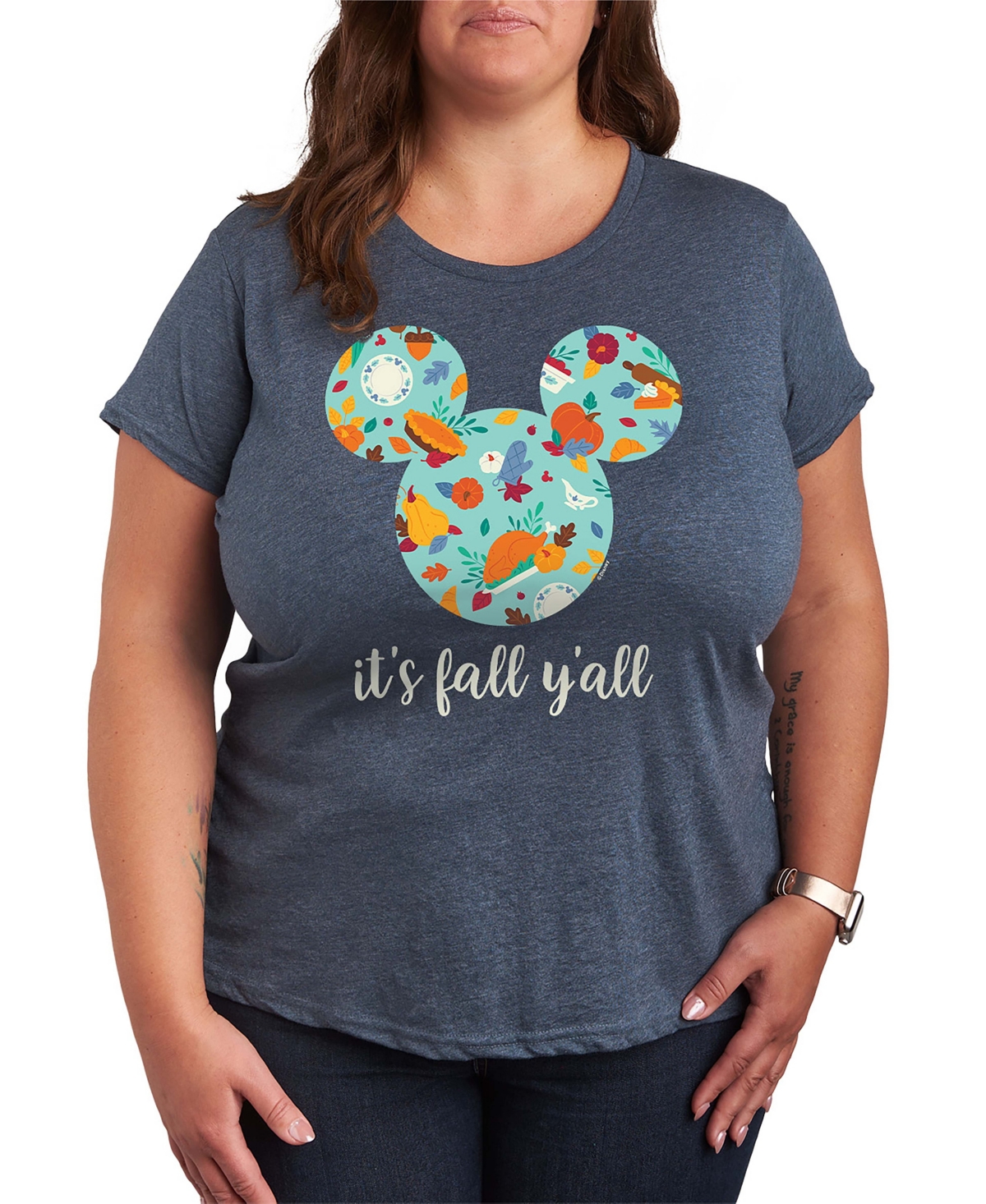 Disney It's Hybrid Apparel Plus SizeY'all Mickey Mouse Women's Short Sleeve Graphic T-shirts