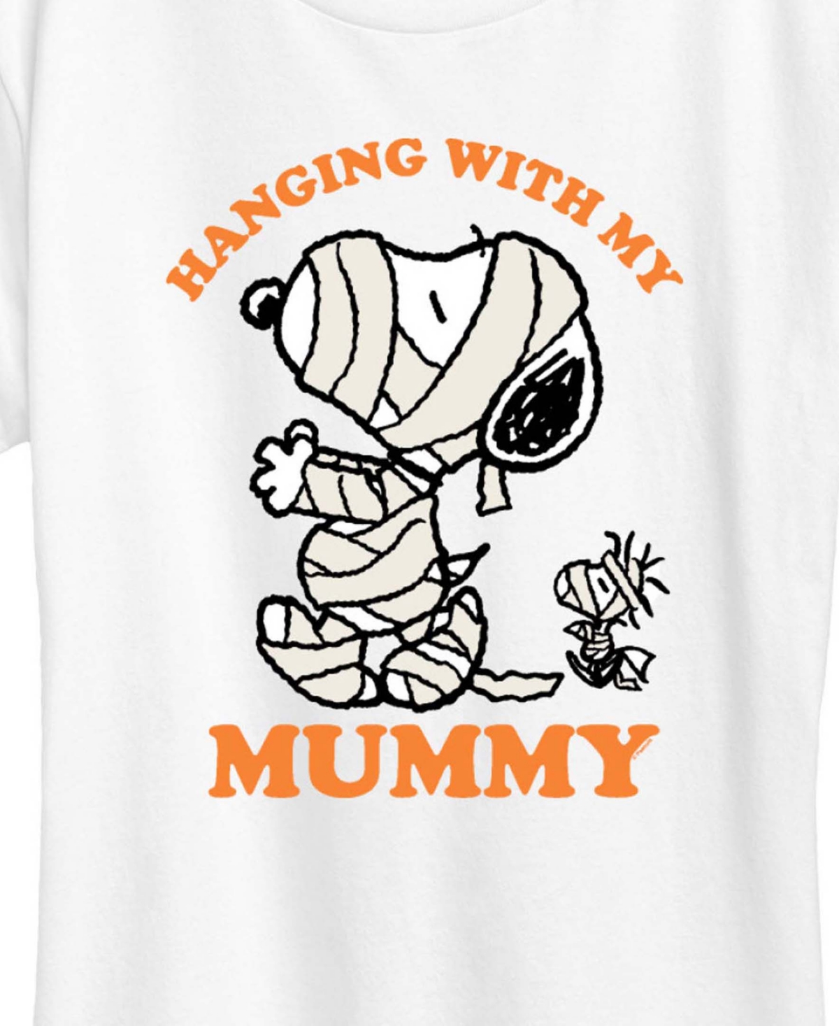 Halloween Woodstock and Snoopy Mummy Women's Short Sleeve Graphic T-shirts