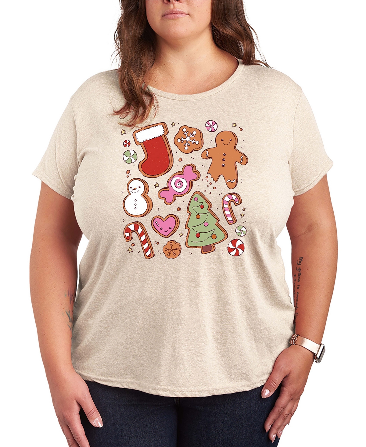 Cute Christmas Cookies Women's Short Sleeve Graphic T-shirts