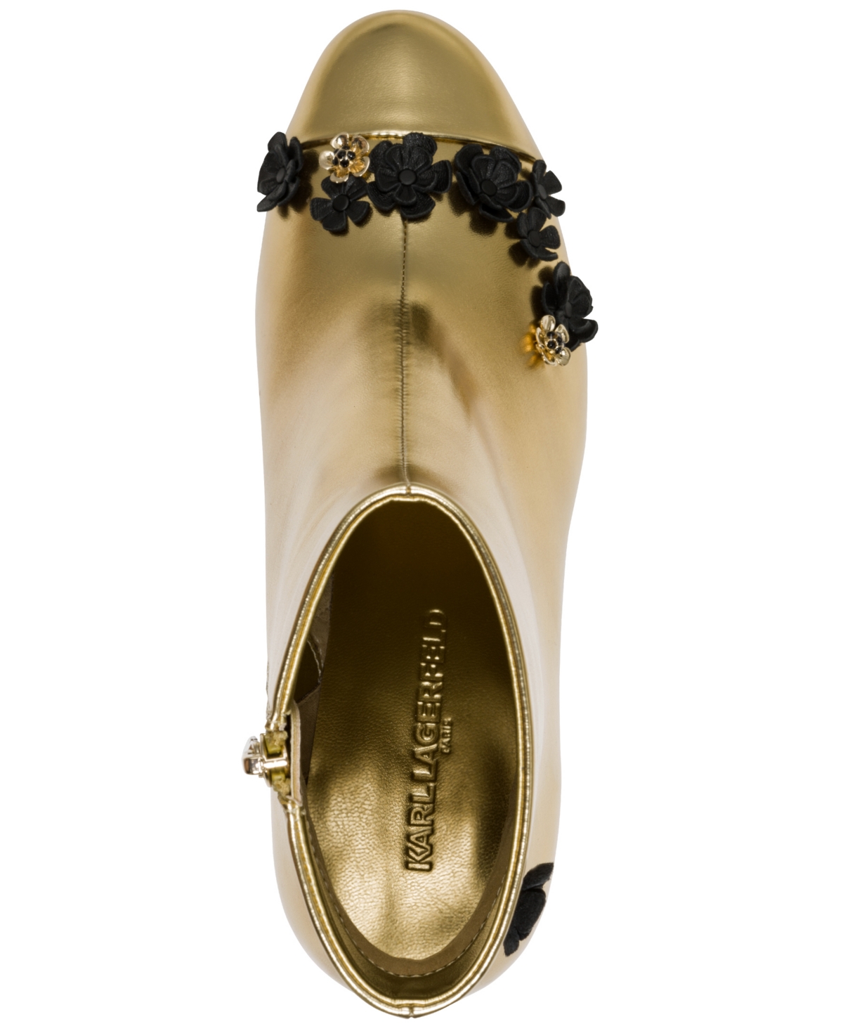 Karl Lagerfeld Dalyn Fleur Booties In Gold
