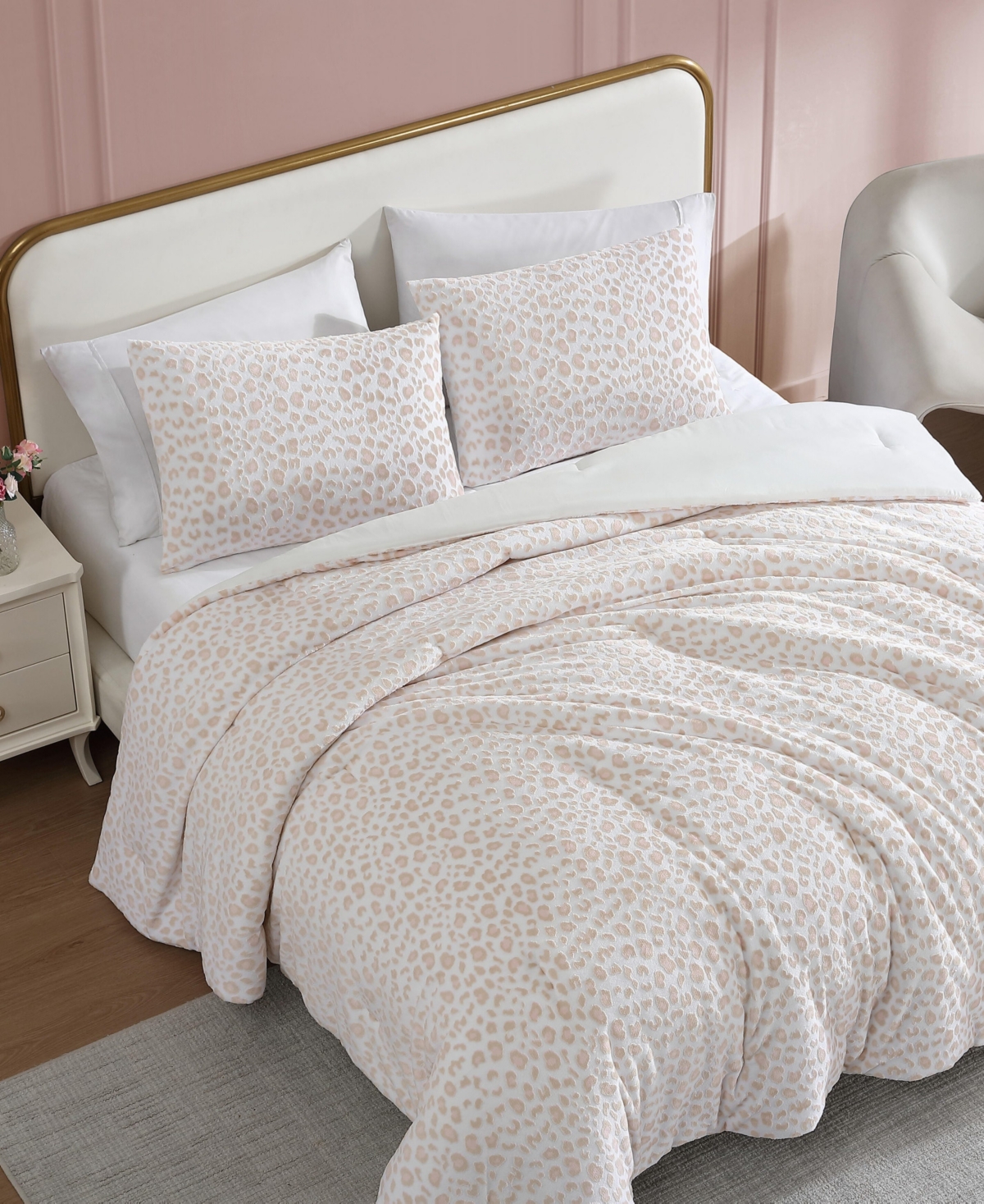 Betsey Johnson Betseys Leopard Burnout Velvet 3-pc. Comforter Set, King In Neutral