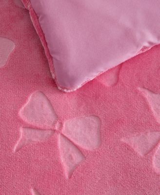 Flirty Bows Embossed Plush 3-Pc. Comforter Set, Full/Queen