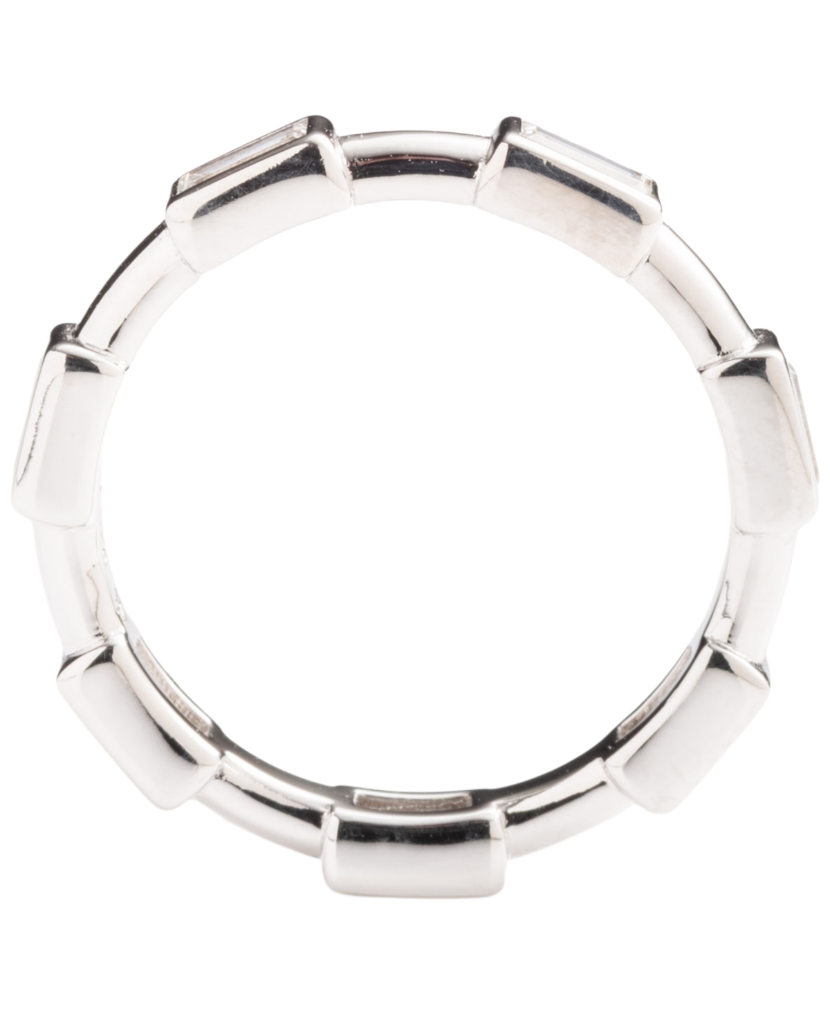 Ralph Lauren Cubic Zirconia Sterling Silver Band Ring In Brown