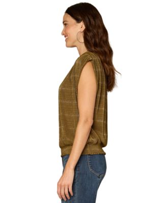 Petite Extended Cap Sleeve Crewneck Top