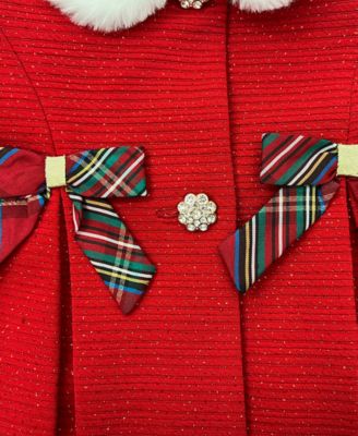Baby Girls' Holiday Plaid Dress and Coat, 2-Piece Set
