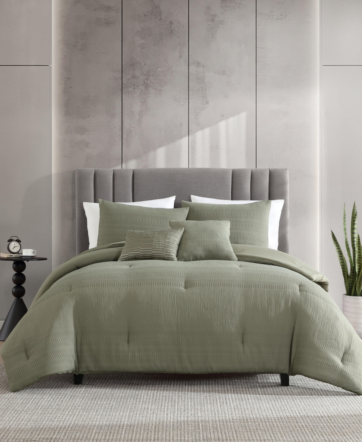 Kenneth Cole New York Solid Variegated Waffle 2-pc. Comforter Set, Twin In Green
