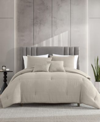 Kenneth Cole New York Solid Variegated Waffle Comforter Set In Neutral