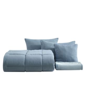 Solid Washed 5-Pc. Comforter Set, Full/Queen