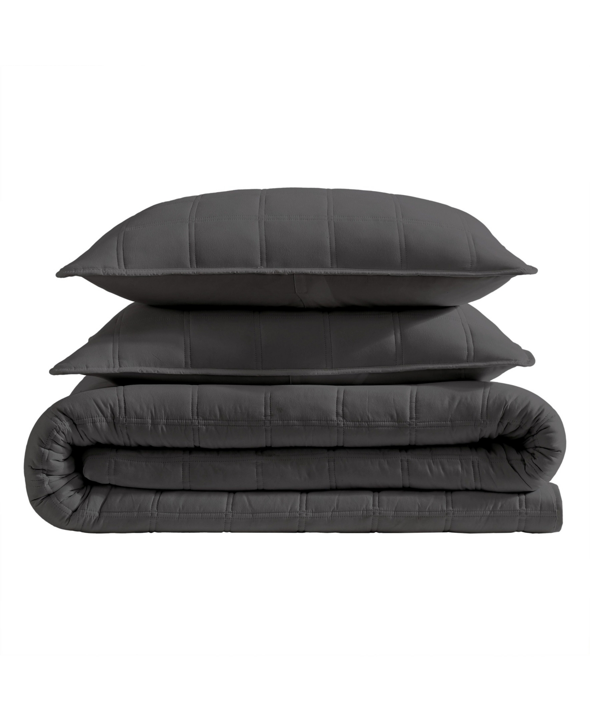 Kenneth Cole New York Solid Stonewashed 3-pc. Quilt Set, Full/queen In Black