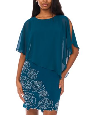 MSK - Petite Beaded Motif Overlay Dress