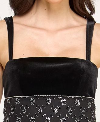 Juniors' Embellished Square Neck Dress