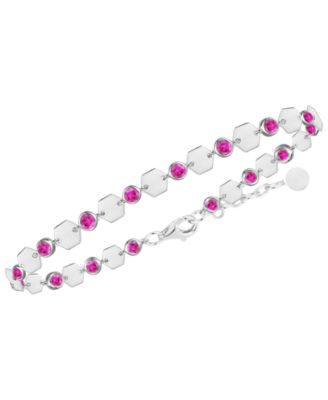 Macy's - Lab-Grown Ruby Luna Bracelet (2-1/5 ct. t.w.) in Sterling Silver