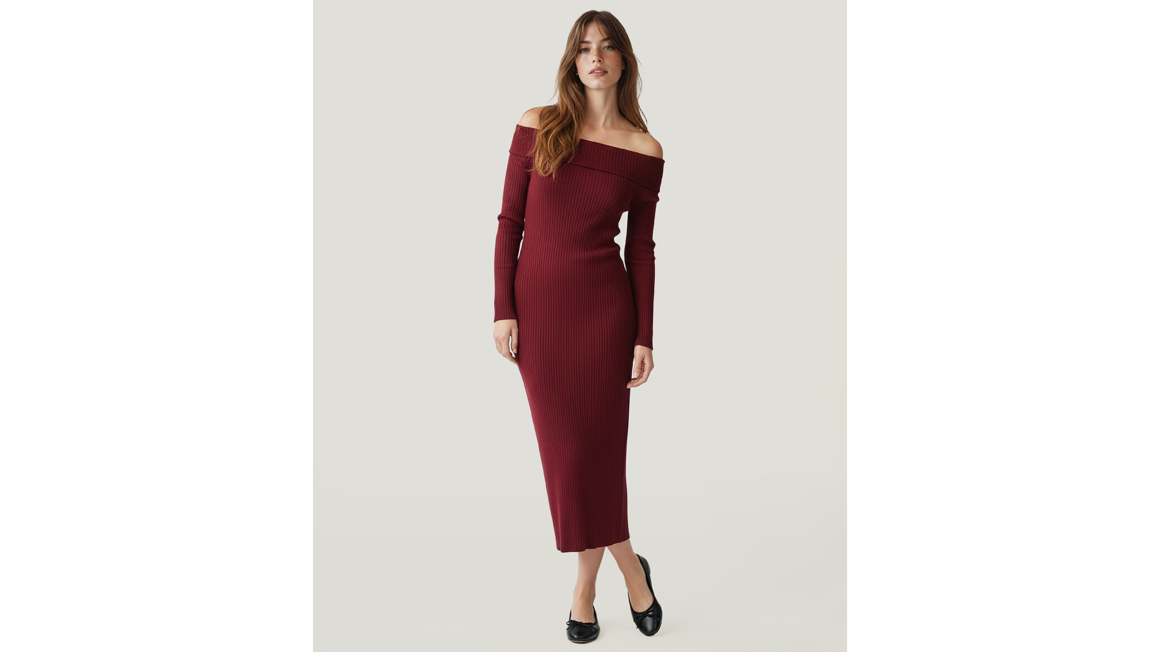 Naadam Women's Cashmino Off The Shoulder Sweater Dress
