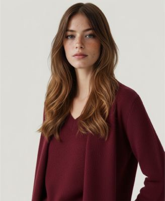 Soft by Women's Long Sleeve Cashmere Scarf Sweater