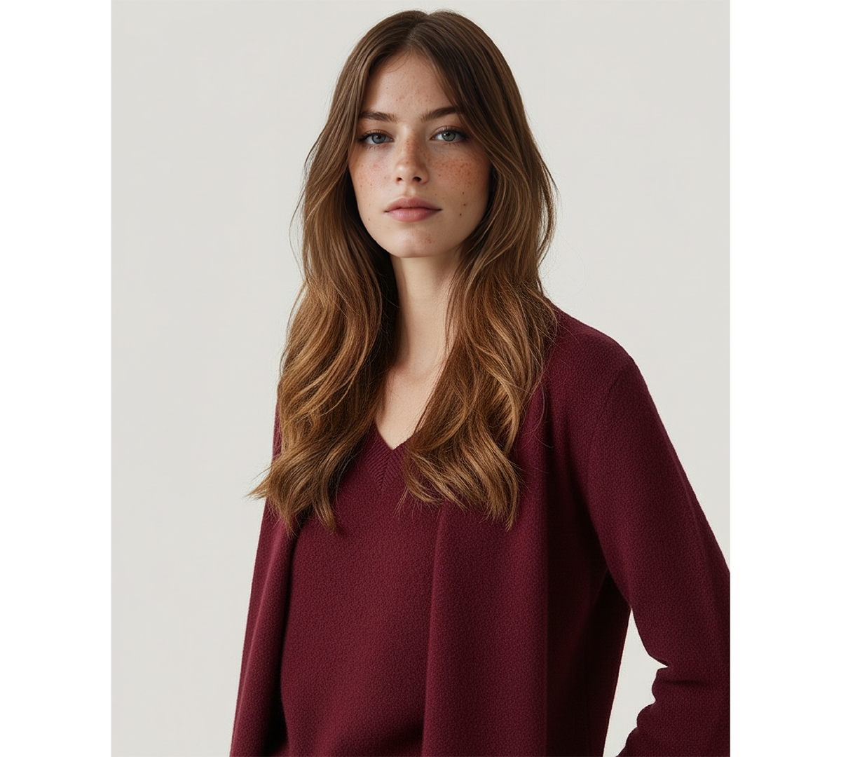 Naadam Women's Long Sleeves Scarf Sweater In Burgundy