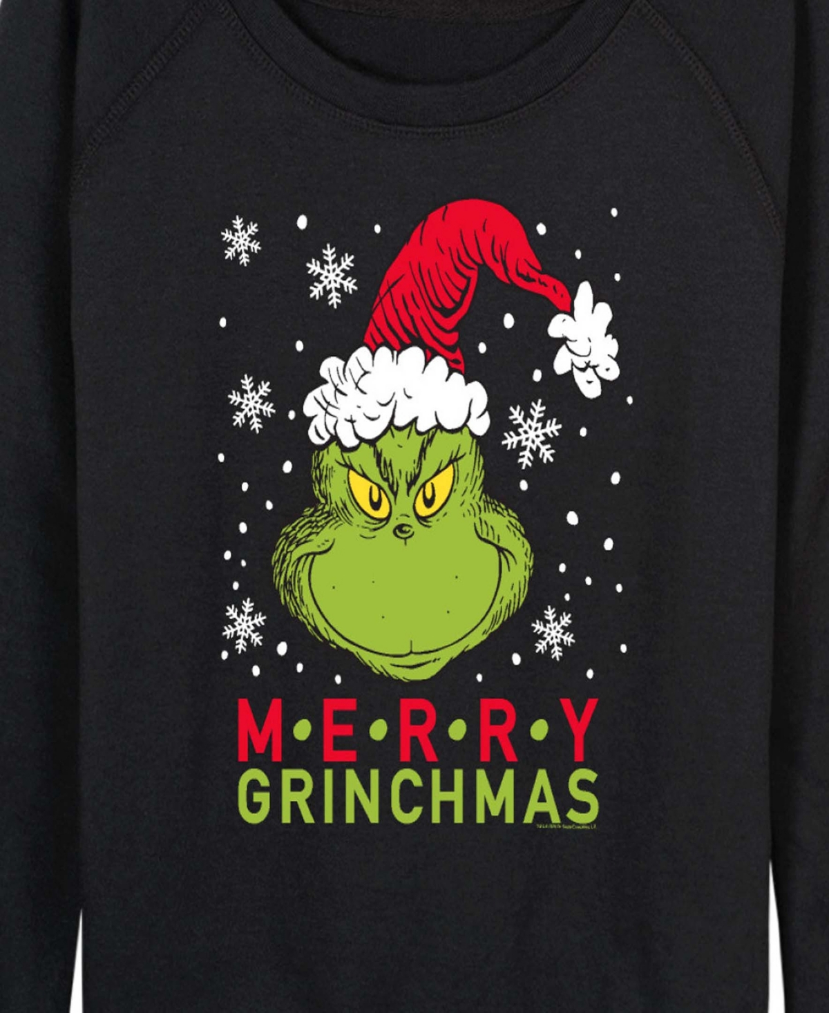 Hybrid Apparel Merry Grinchmas Christmas Women's French Terry Long Sleeve Shirt