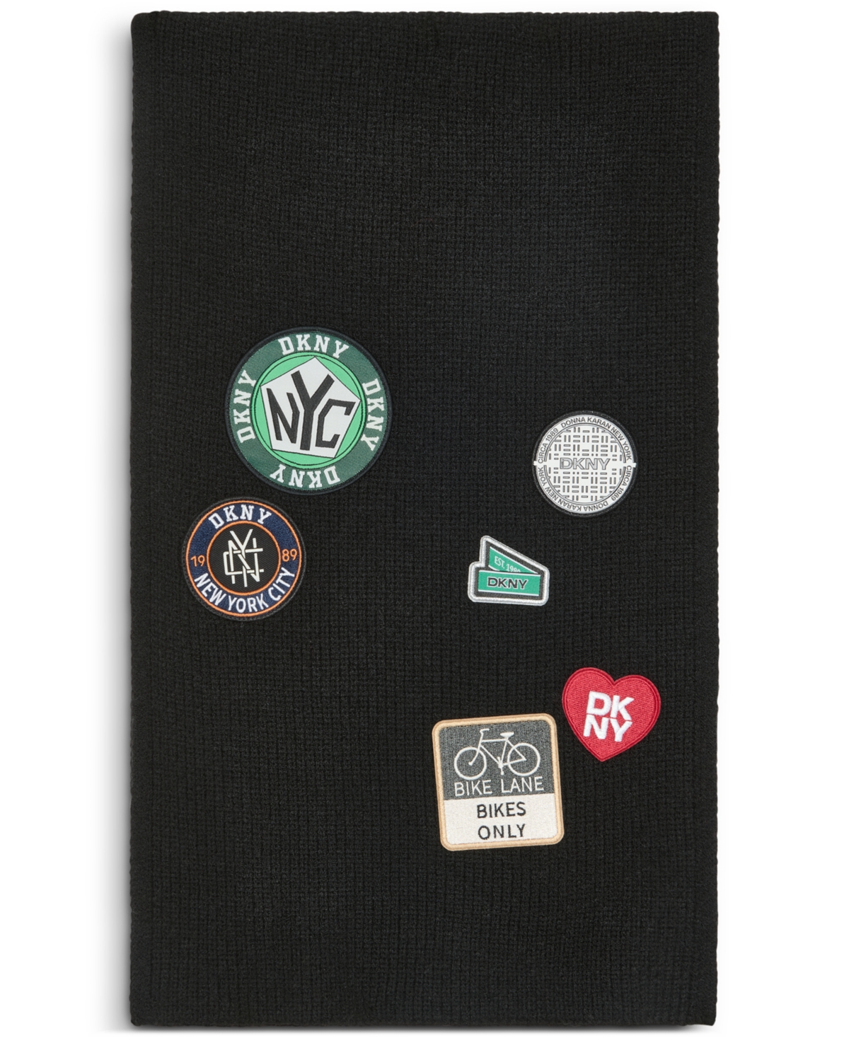 Dkny Women's Nyc Patches Scarf In Black