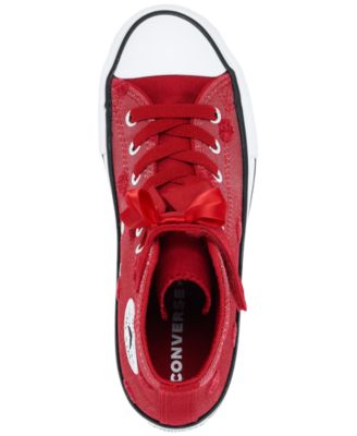 Little Girls Chuck Taylor All Star Bows High Top Fastening Strap Casual Sneakers from Finish Line