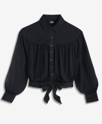 Women's Textured Tie-Hem Blouse, Macy's Exclusive