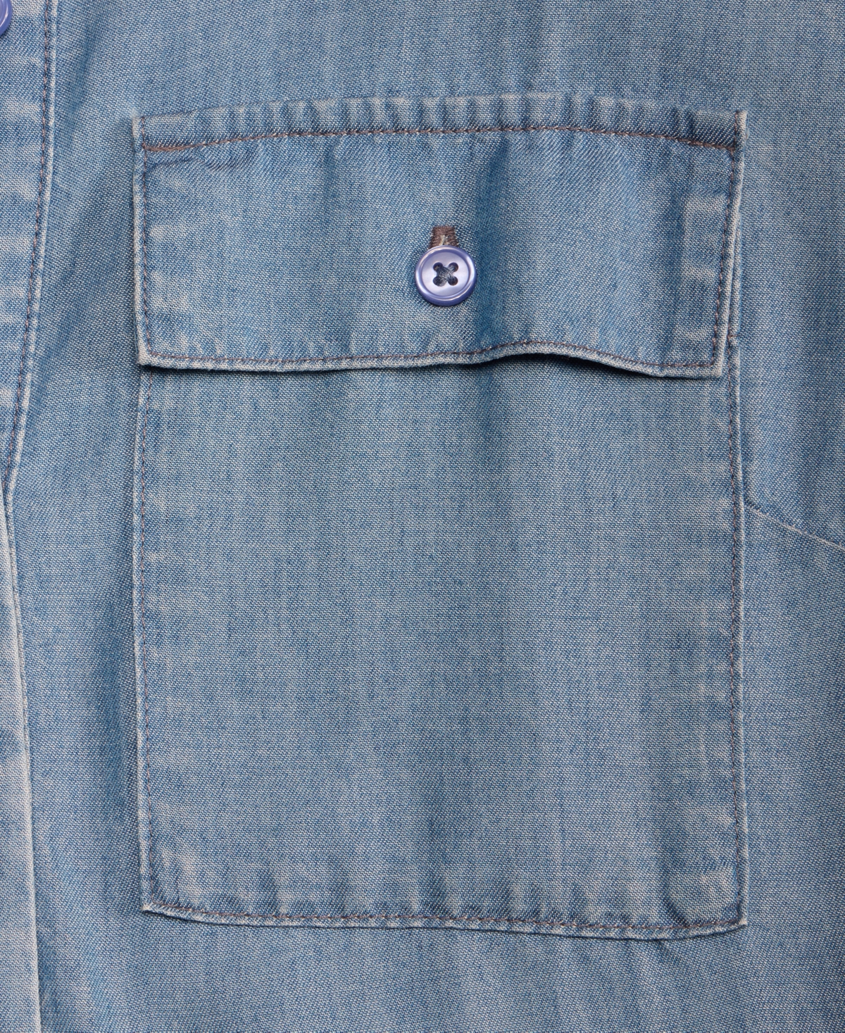 I.n.c. International Concepts Women's Chambray Tie-Sleeve Pocket Blouse, Macy's Exclusive