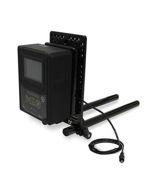 15mm Rail Mount Cheese Plate with 3-Stud Battery Plate and 18" LEMO Power Cable for Canon C200/C300 Mark II