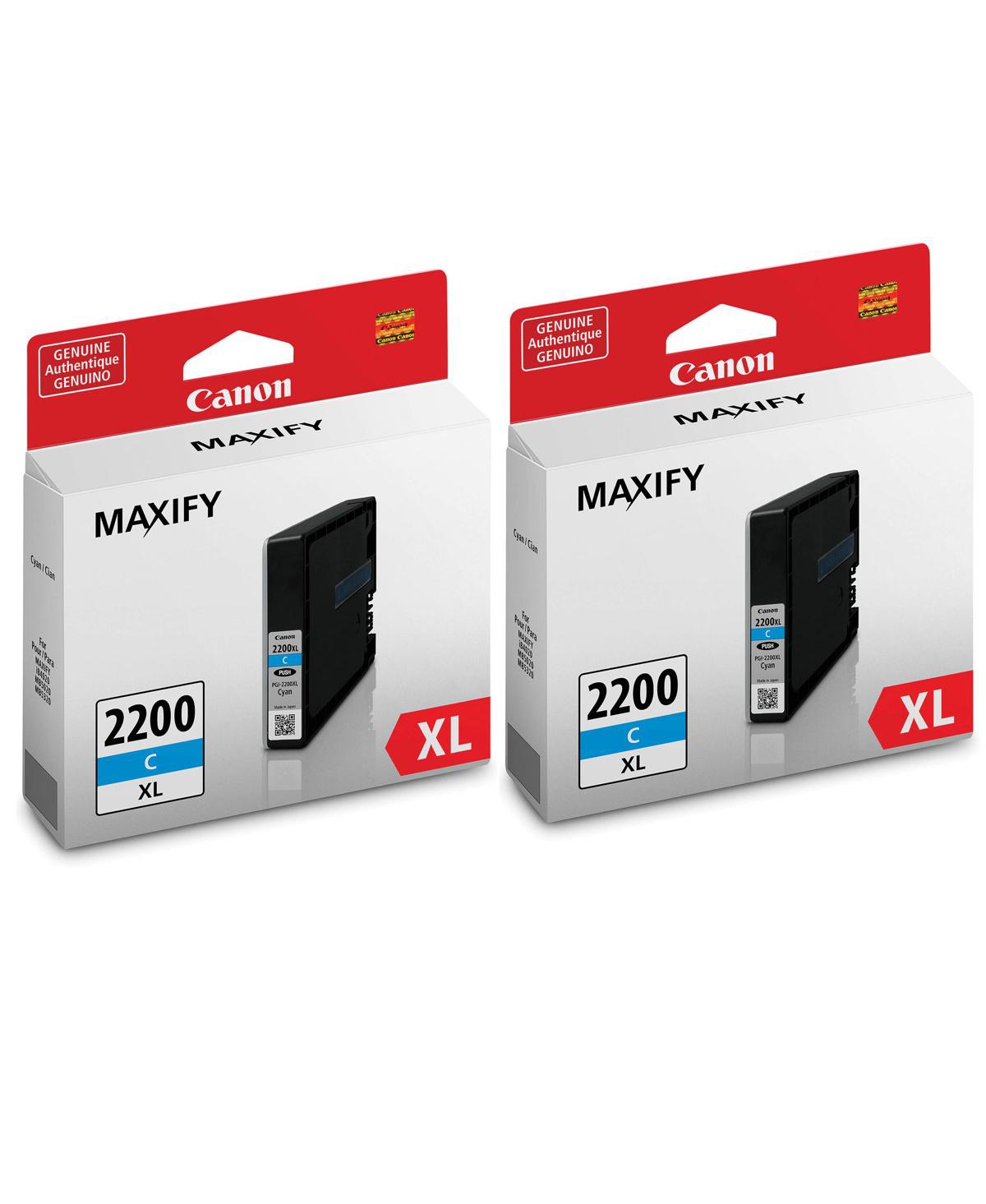 Canon Pgi-2200 Xl Cyan Pigment Ink Tank for iB4020, iB4120, MB5020, MB5120, MB5320, MB5420 Maxify Series Printers, 2-Pack
