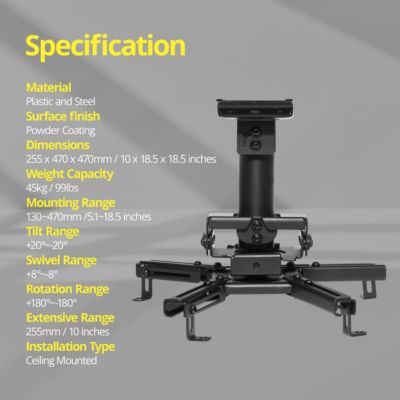 LW550 WXGA LED DLP Projector, Bundle with HandA Ceiling Mount