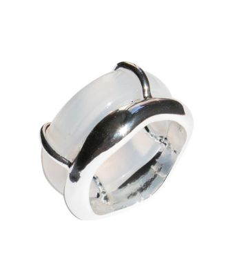 Cove& White Jade Stone Sculpted Ring