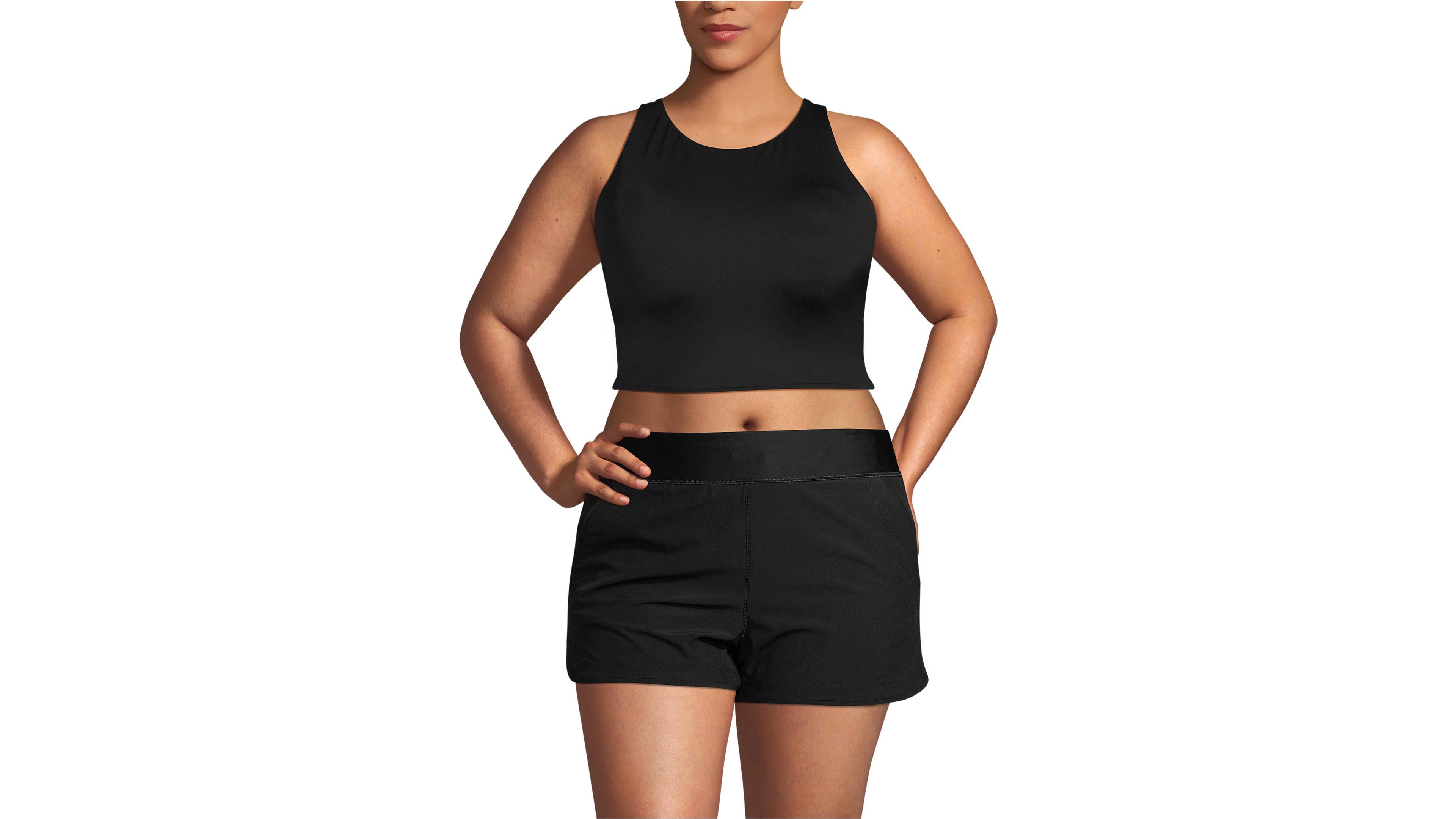 Lands' End Plus High Neck Racerback Midkini Top