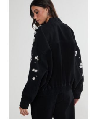 Embellished Flower Applique Jacket