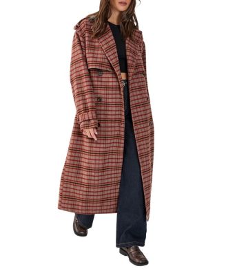 Women's Check Vinyl Collar Trench Coat