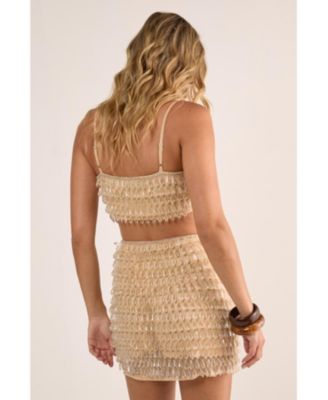 Women's Droplet Embellished Mini Skirt