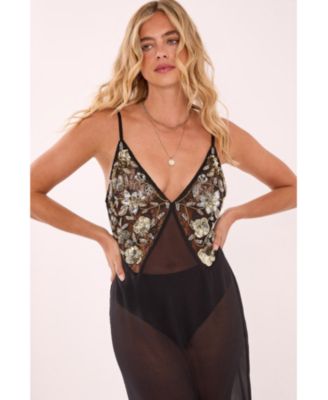 Sheer Strappy Maxi Dress