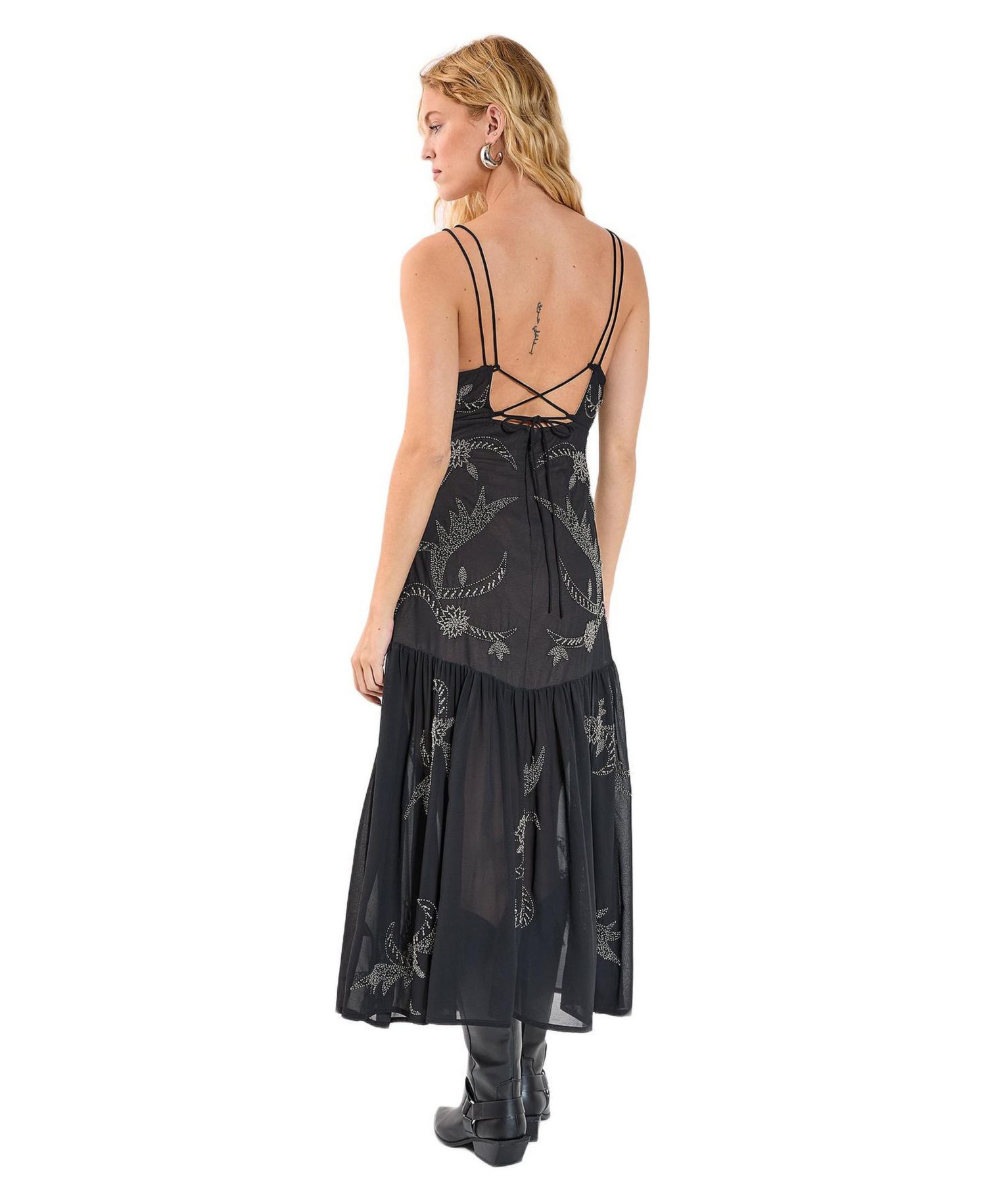 Ring Cut Out Volume Maxi Dress