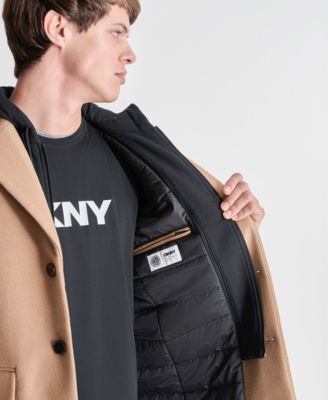 Men's Removable Hood Notch-Lapel Coat