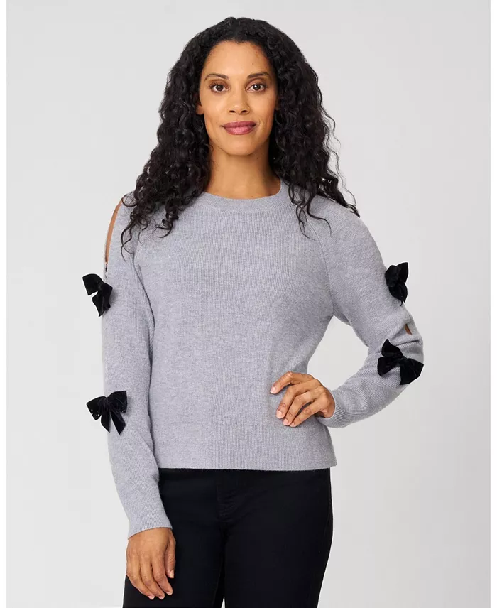 Bow & Cut Out Sleeve Sweater