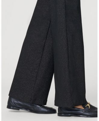 Women's Metallic Stripe Wide Leg Pull On Pant