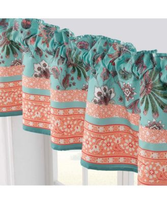 Audrey Window Valance Turquoise 84in x 16in + 2in by Barefoot Bungalow