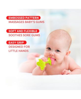 Baby Silicone Teething Toys 5 Pack, Sensory Balls & Teethers 0-12 Months, BPA Free Freezer Safe Soft Teether Toys, Soothe Gums
