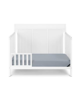  Classic White 4-in-1 Convertible Crib with Sleek Lines and Toddler Bed Conversion