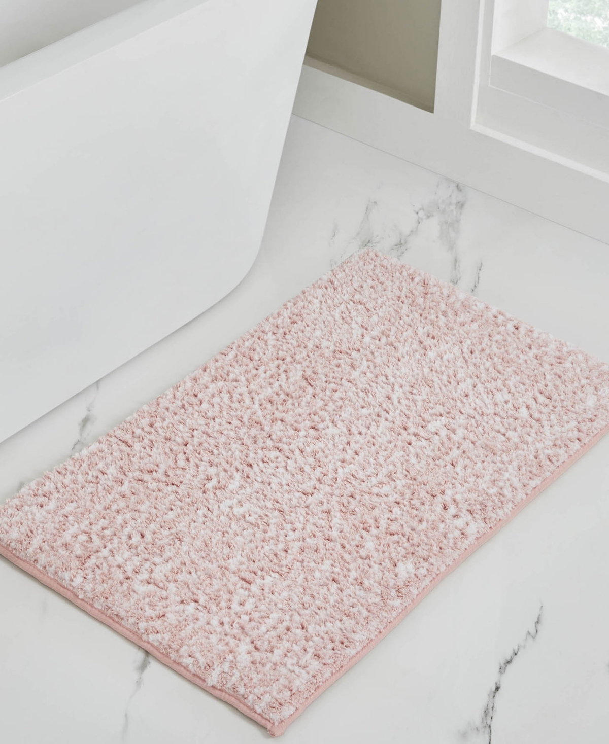 Vcny Home Heathered Memory Foam Bath Rug, 20" X 32" In Pink