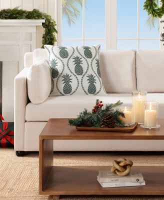 Tommy Bahama Golden Pineapple Poly Slub Decorative Pillow, 20" X 20"