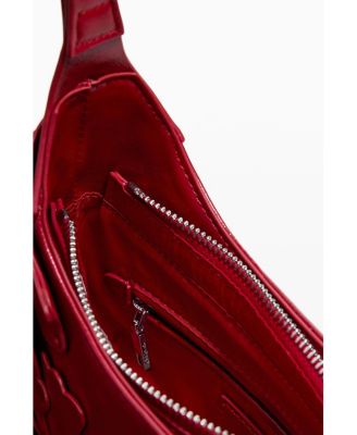 Women's Small shiny floral applique bag